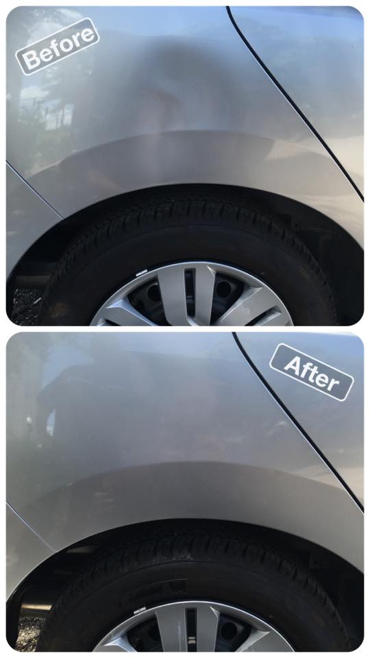  Right Quarter Panel. This repair was performed with glue pulling only.  